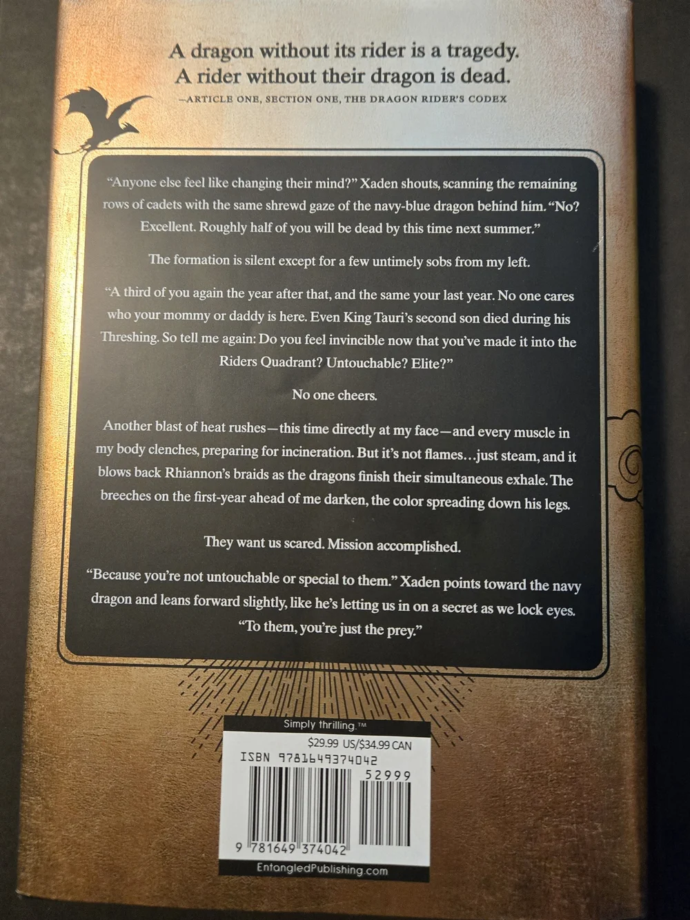 Fourth Wing by Rebecca Yarros — Hardcover with Metallic Cover